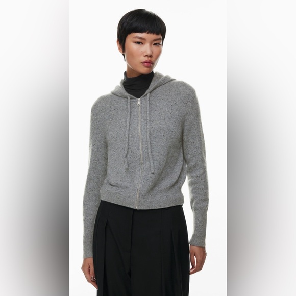 Babaton Sweaters - Luxe Cashmere Hooded Zip-Front Women's